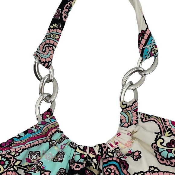 Love Your Assets Spanx One-Piece Swimsuit Halter Neck Chain Detail Paisley | M - Picture 8 of 9